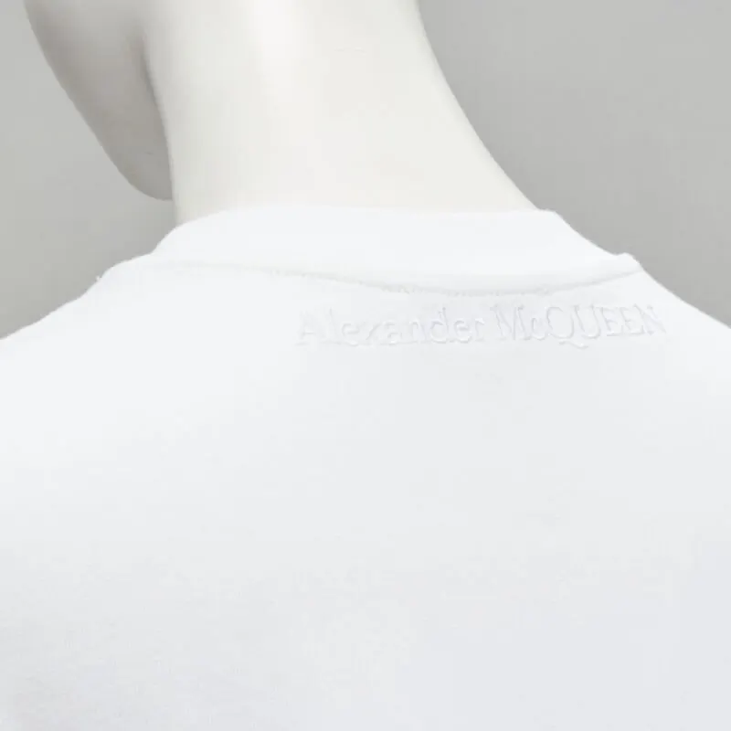 Alexander McQueen Spiral Ruffle Tee Beige Cotton Very good - Back View