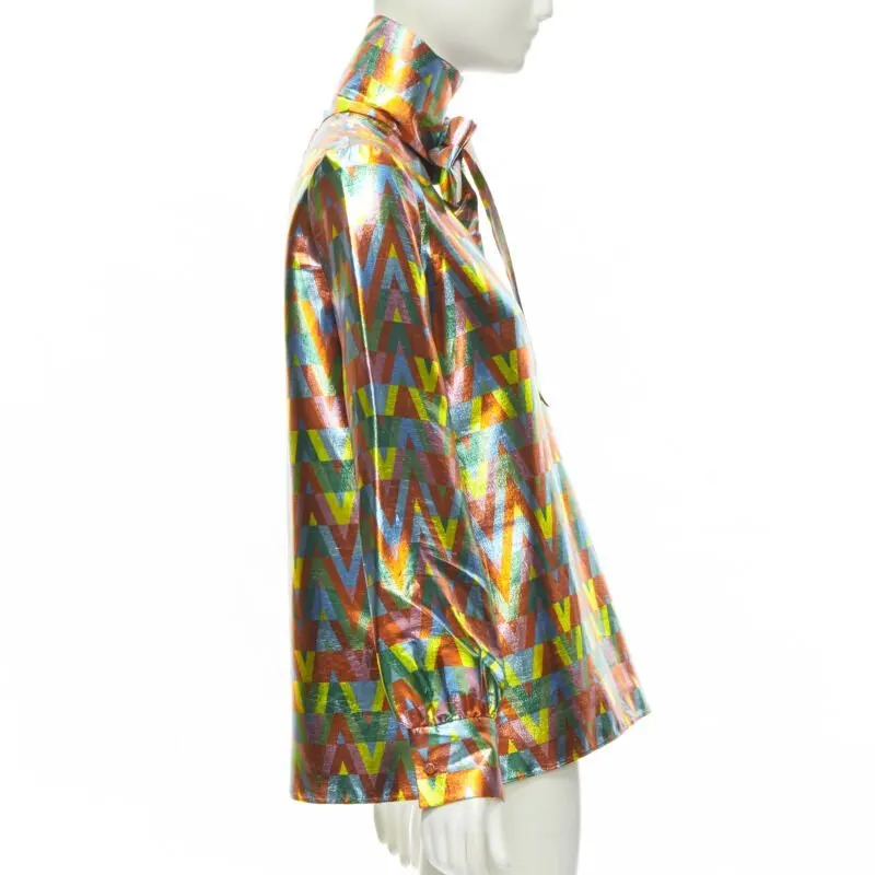 Valentino Graphic Tie Blouse MultiColor Polyester Very good - Model View