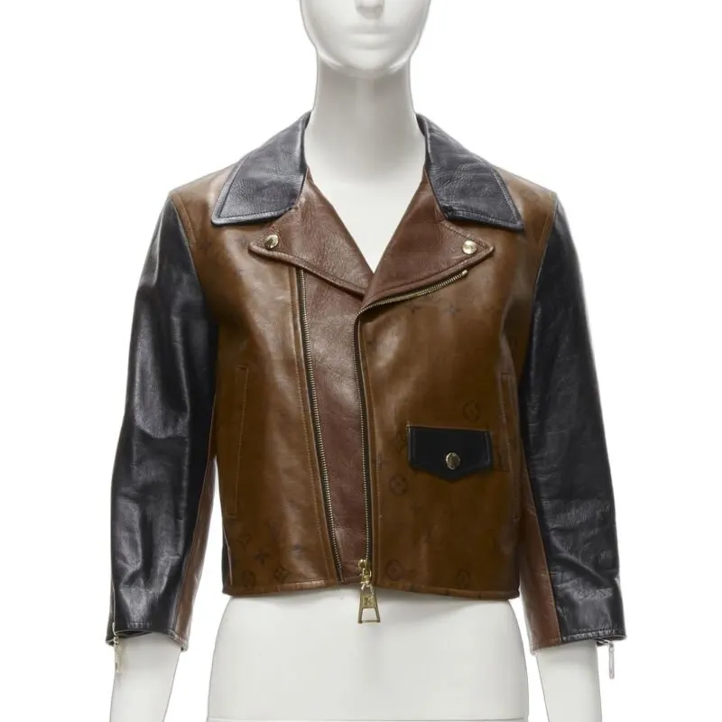 Louis Vuitton Tattoo Biker Jacket Brown Leather Very good - Front View