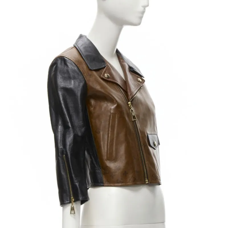 Louis Vuitton Tattoo Biker Jacket Brown Leather Very good - Model View