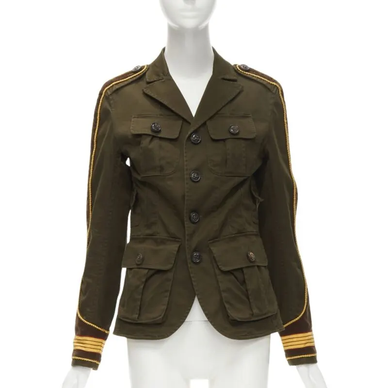 Dsquared2 Military Utility Jacket Green Cotton Never worn - Front View