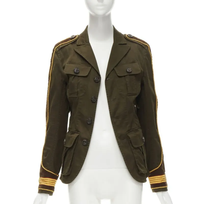 Dsquared2 Military Utility Jacket Green Cotton Never worn - Inside View