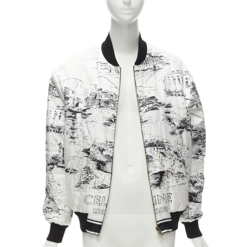 Celine White Silk Foulard Bomber White Silk Never worn - Front View