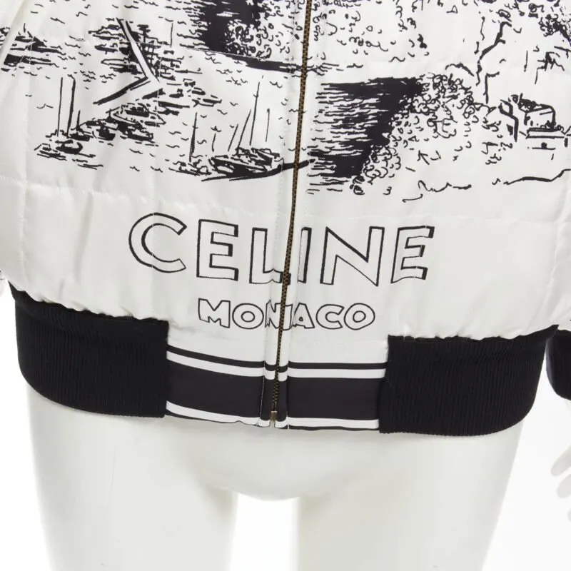 Celine White Silk Foulard Bomber White Silk Never worn - Back View