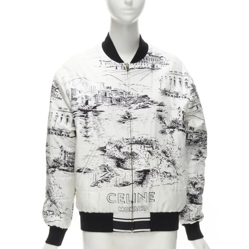Celine White Silk Foulard Bomber White Silk Never worn - Inside View