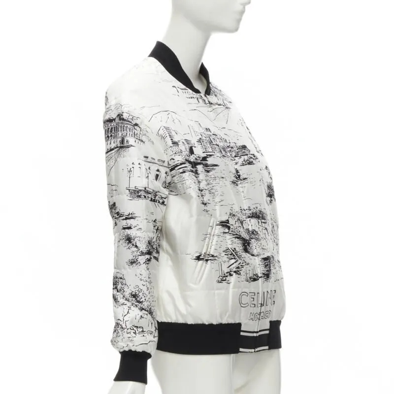 Celine White Silk Foulard Bomber White Silk Never worn - Model View