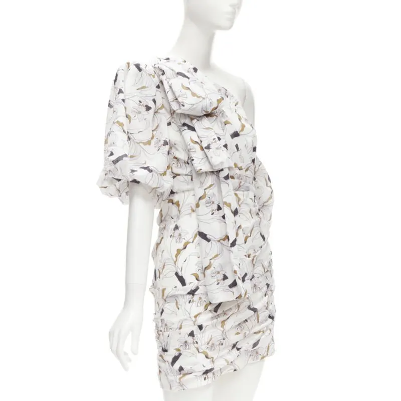 Acler White Floral Puff Dress White Polyester Never worn - Inside View