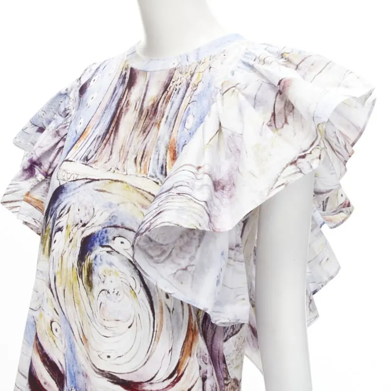 Alexander McQueen William Blake Mini Dress Blue Cotton Never worn - Back View