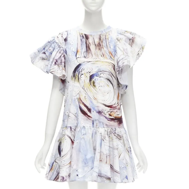 Alexander McQueen William Blake Mini Dress Blue Cotton Never worn - Inside View