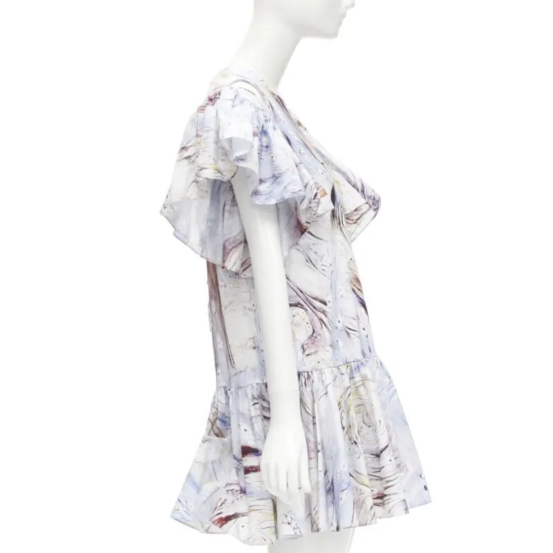 Alexander McQueen William Blake Mini Dress Blue Cotton Never worn - Model View