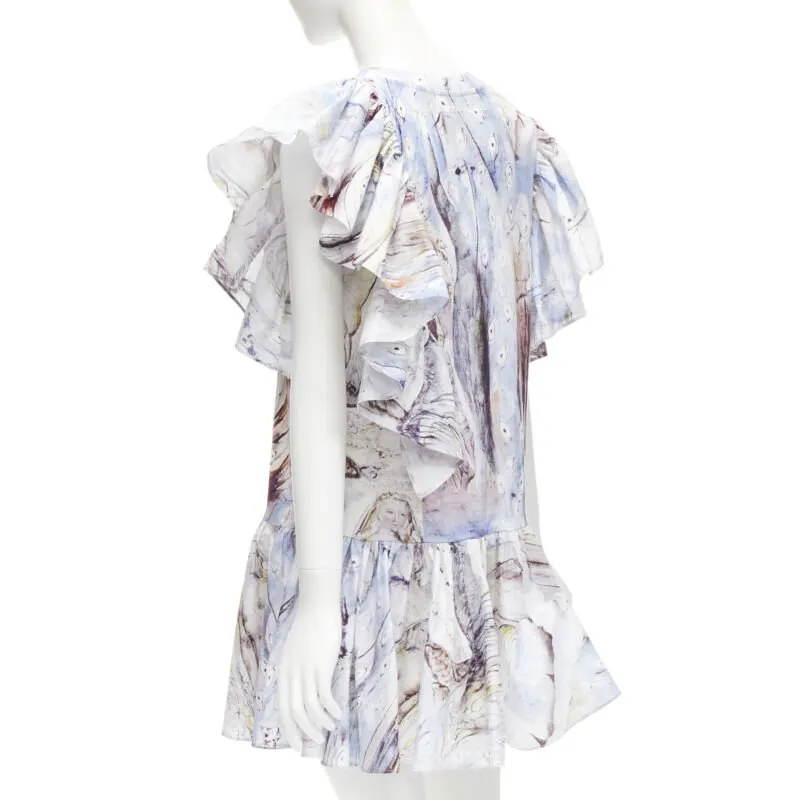 Alexander McQueen William Blake Mini Dress Blue Cotton Never worn - Box View