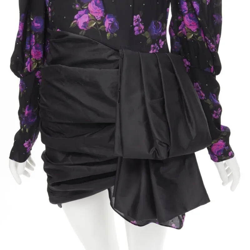 Magda butrym Crystal Floral Wrap Dress Black Silk Never worn - Back View