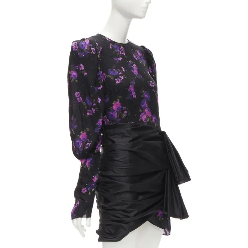 Magda butrym Crystal Floral Wrap Dress Black Silk Never worn - Inside View