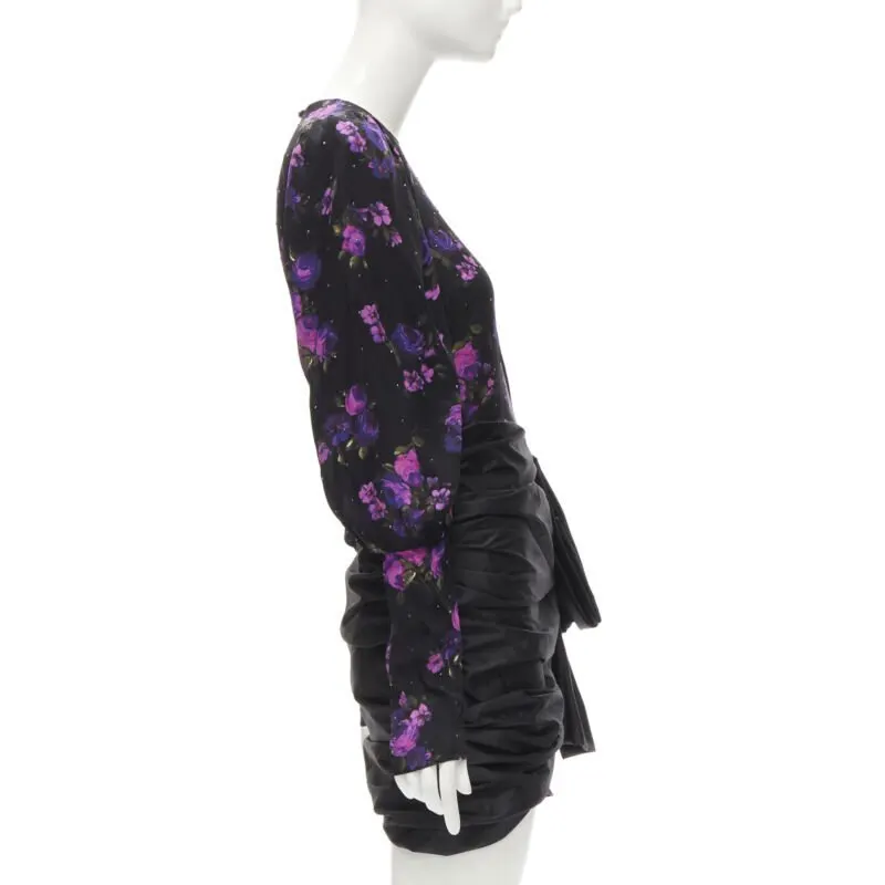 Magda butrym Crystal Floral Wrap Dress Black Silk Never worn - Model View