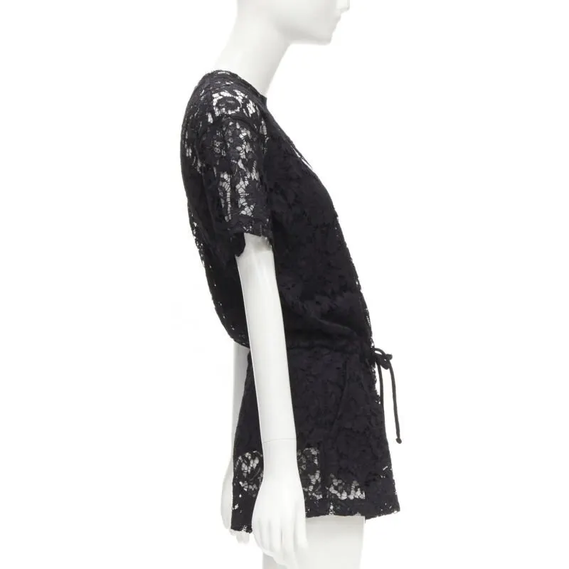 Valentino Black Floral Romper Black Polyester Never worn - Model View