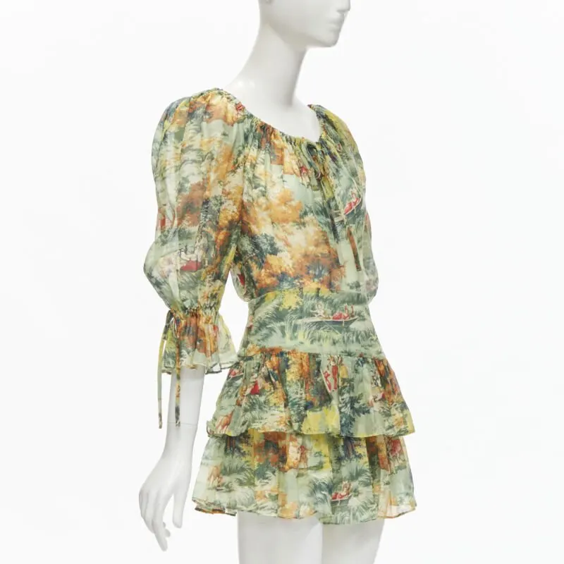 Alice McCall Green Tiered Playsuit Green Cotton Never worn - Inside View