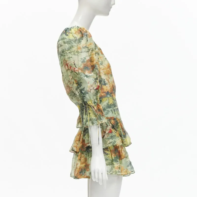 Alice McCall Green Tiered Playsuit Green Cotton Never worn - Model View