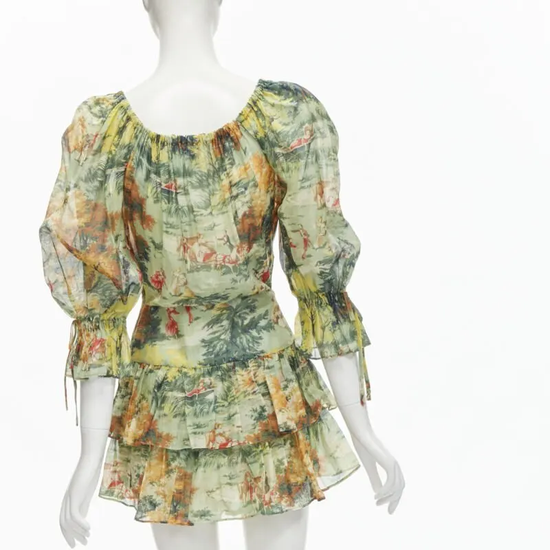 Alice McCall Green Tiered Playsuit Green Cotton Never worn - Box View