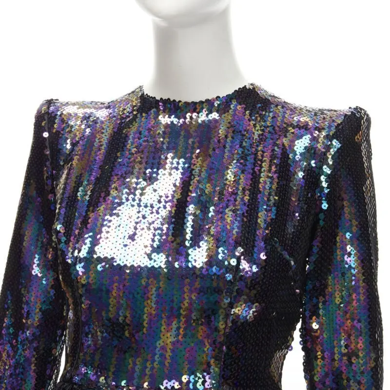Alex Perry Blue Sequins Mini Dress Blue Polyester Never worn - Back View