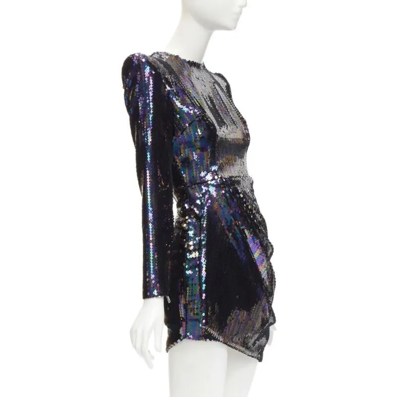 Alex Perry Blue Sequins Mini Dress Blue Polyester Never worn - Inside View