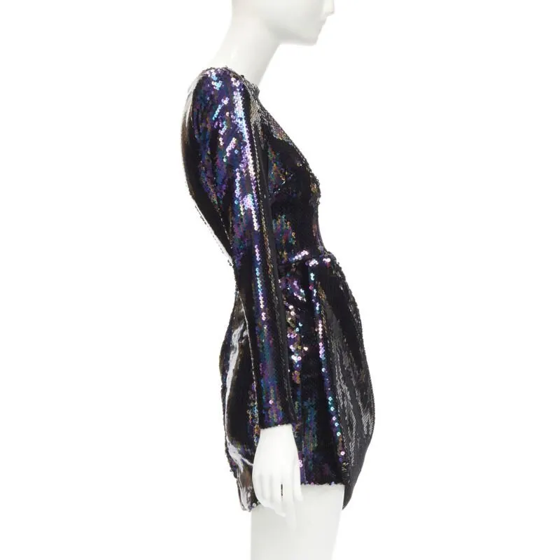 Alex Perry Blue Sequins Mini Dress Blue Polyester Never worn - Model View