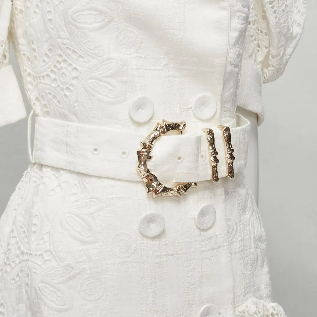 Acler White Eyelet Puff Dress White Cotton Never worn - Back View