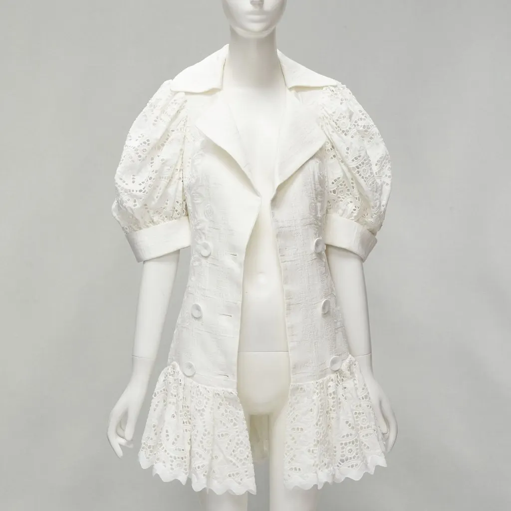Acler White Eyelet Puff Dress White Cotton Never worn - Inside View