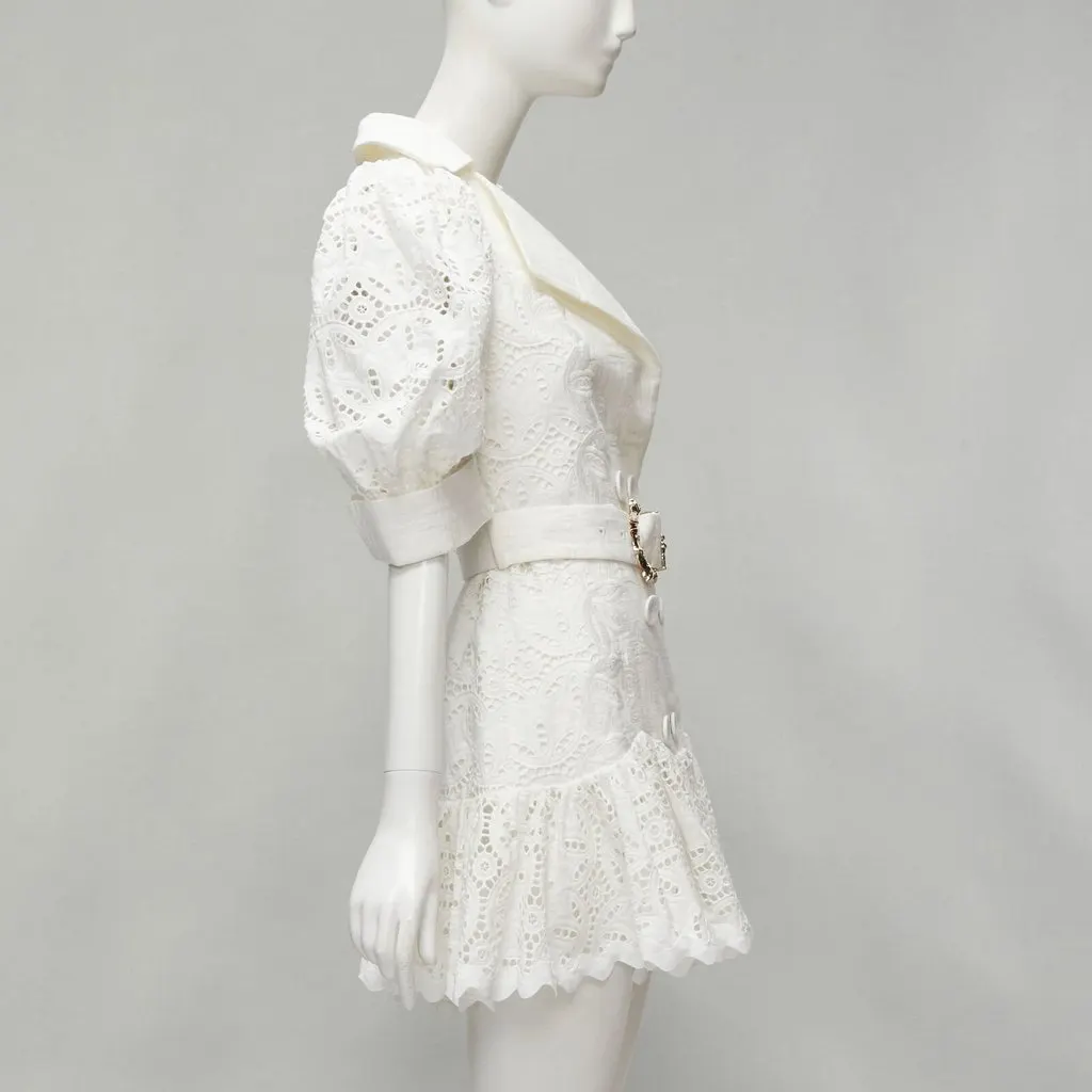 Acler White Eyelet Puff Dress White Cotton Never worn - Box View