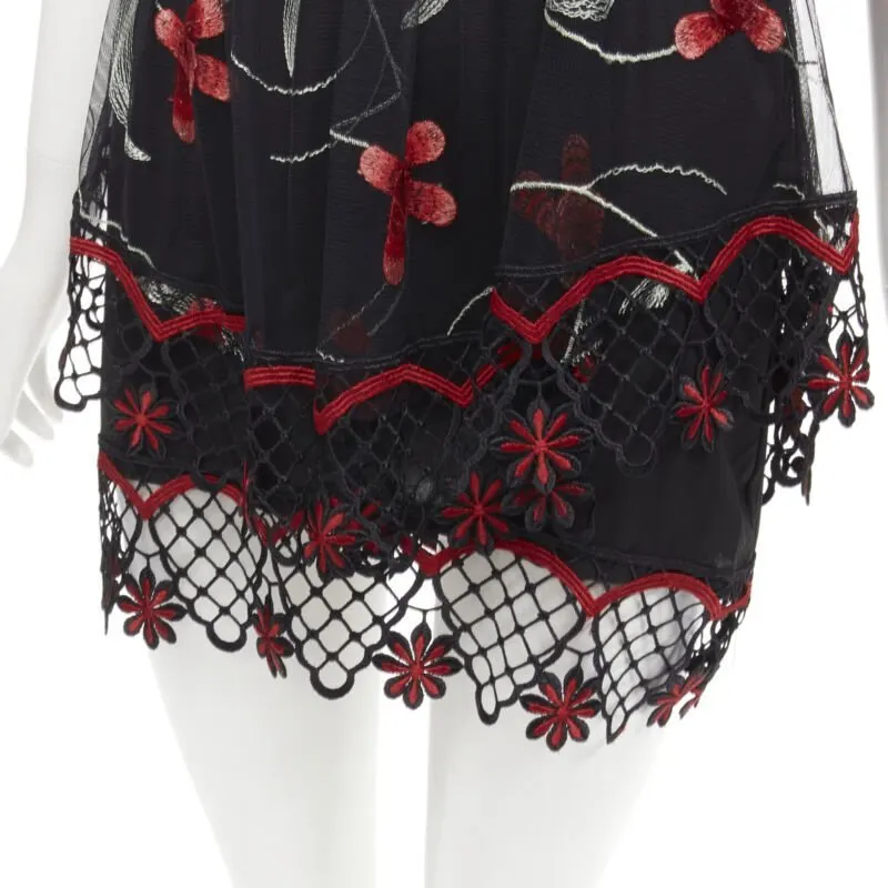 Alice McCall Black Lace Floral Dress Black Polyester Never worn - Back View