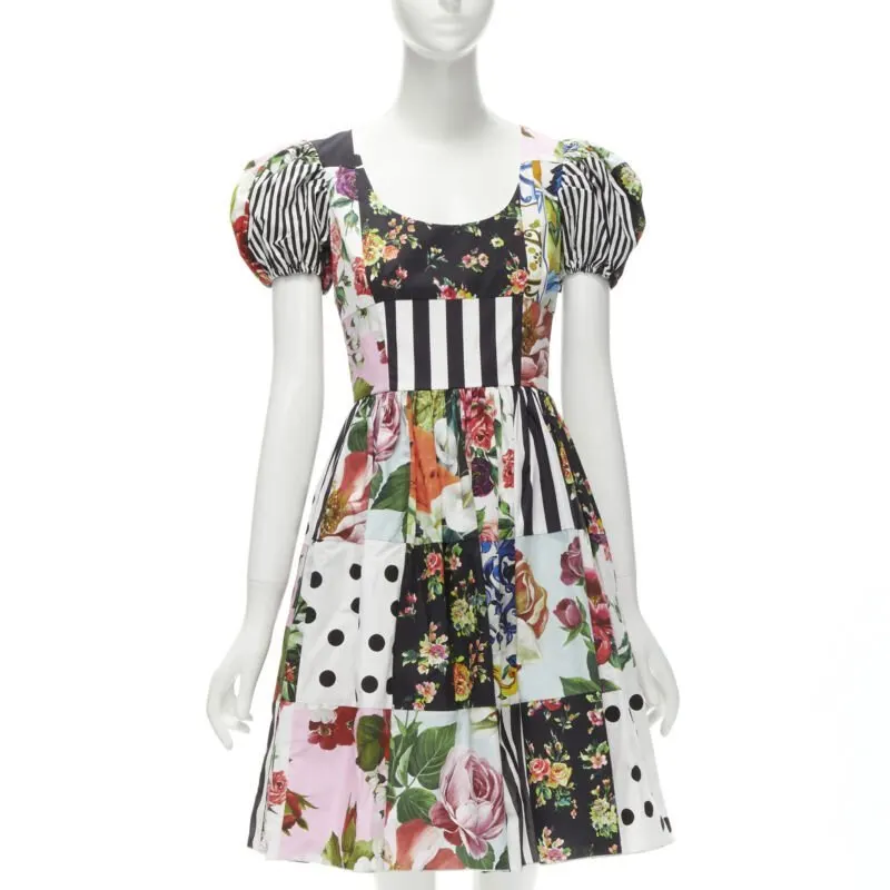 Dolce & Gabbana Sicilian Cotton Poplin Dress Beige Cotton Very good - Front View
