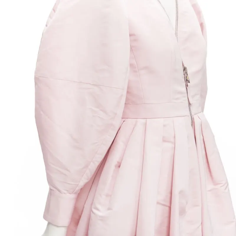 Alexander McQueen Pink Balloon Sleeve Dress Pink Polyester Never worn, with tag - Back View