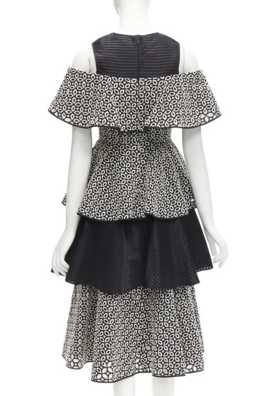 Huishan Zhang Black Embroidery Dress Black Polyester Never worn - Box View