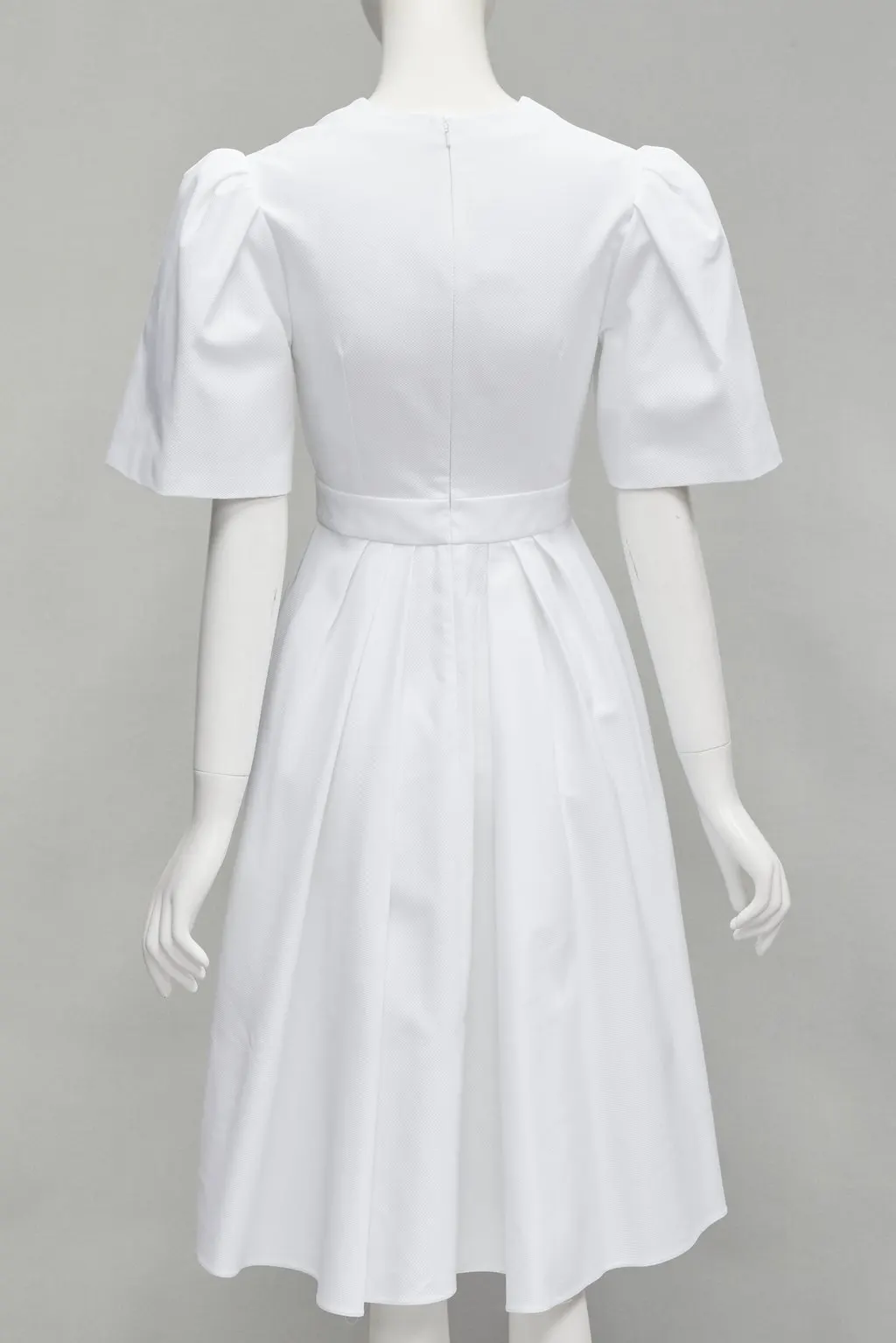 Alexander McQueen White Bell Sleeve Dress White Cotton Good - Box View