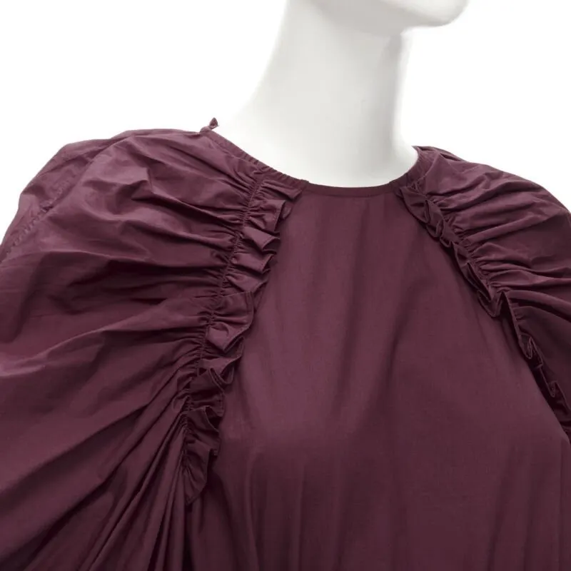 Ulla Johnson Burgundy Bow Midi Dress Burgundy Cotton Never worn - Back View