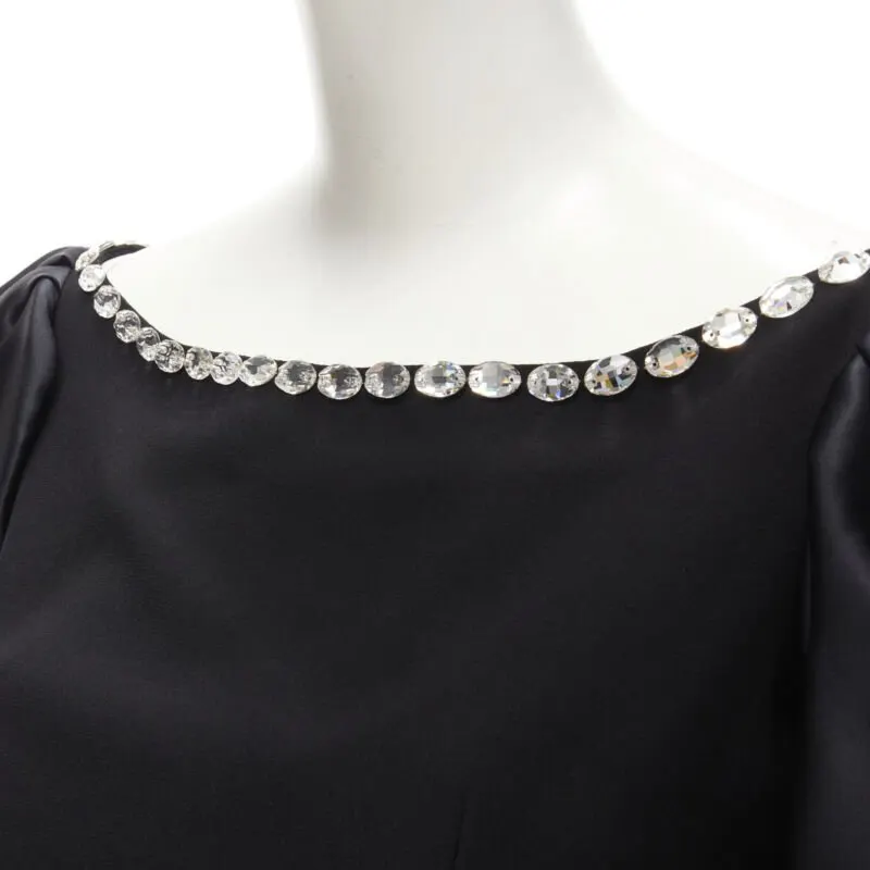 Rasario Crystal Balloon Dress Black Polyester Never worn - Back View