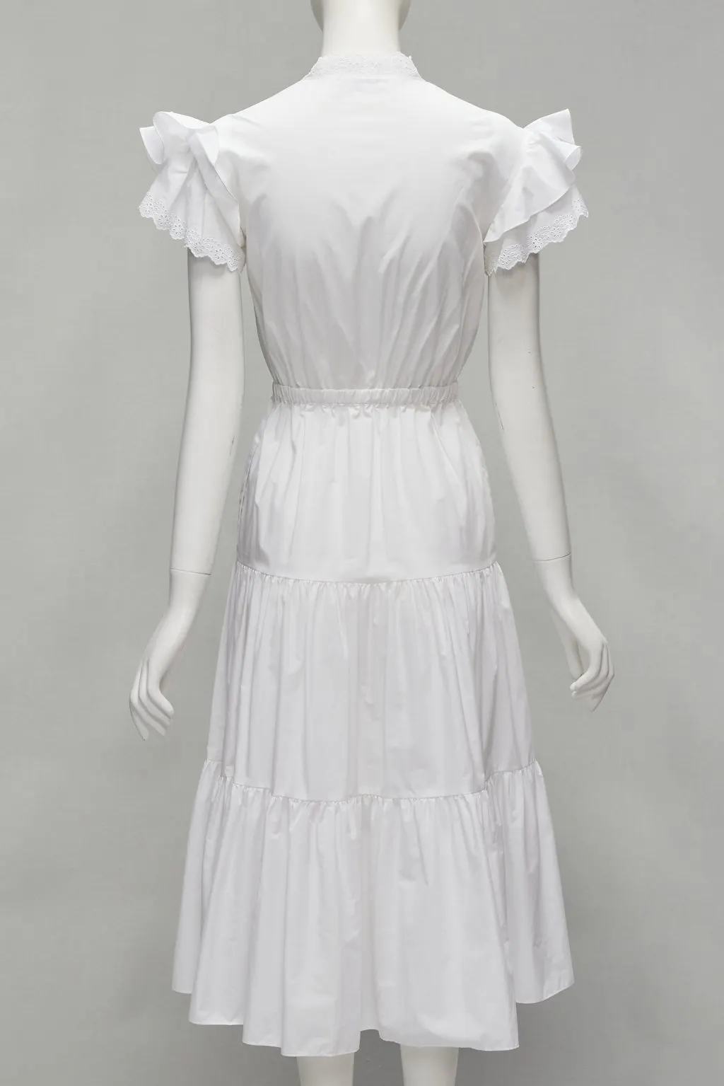 PHILOSOPHY DI LORENZO SERAFINI White Butterfly Dress White Cotton Never worn, with tag - Model View