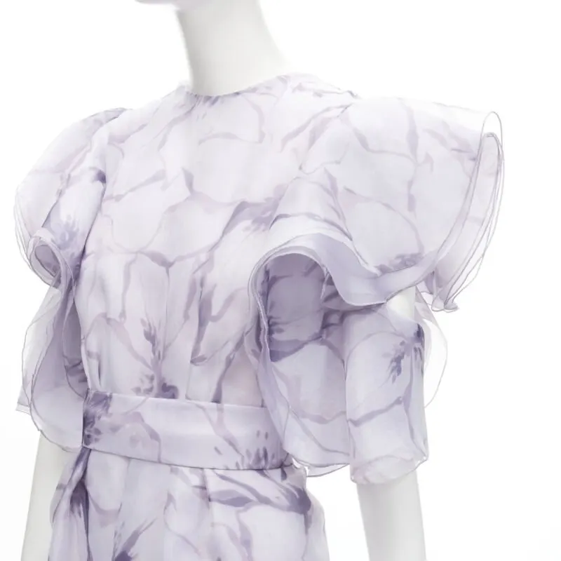 Unsigned Purple Ruffled Jumpsuit Purple Polyester Never worn - Back View