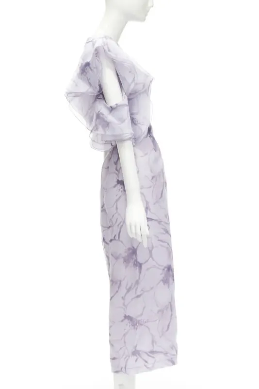 Unsigned Purple Ruffled Jumpsuit Purple Polyester Never worn - Model View