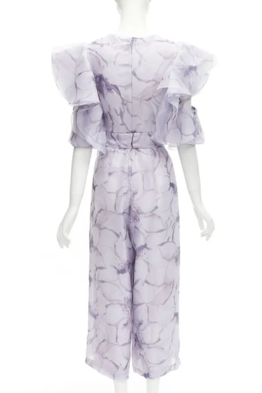 Unsigned Purple Ruffled Jumpsuit Purple Polyester Never worn - Box View