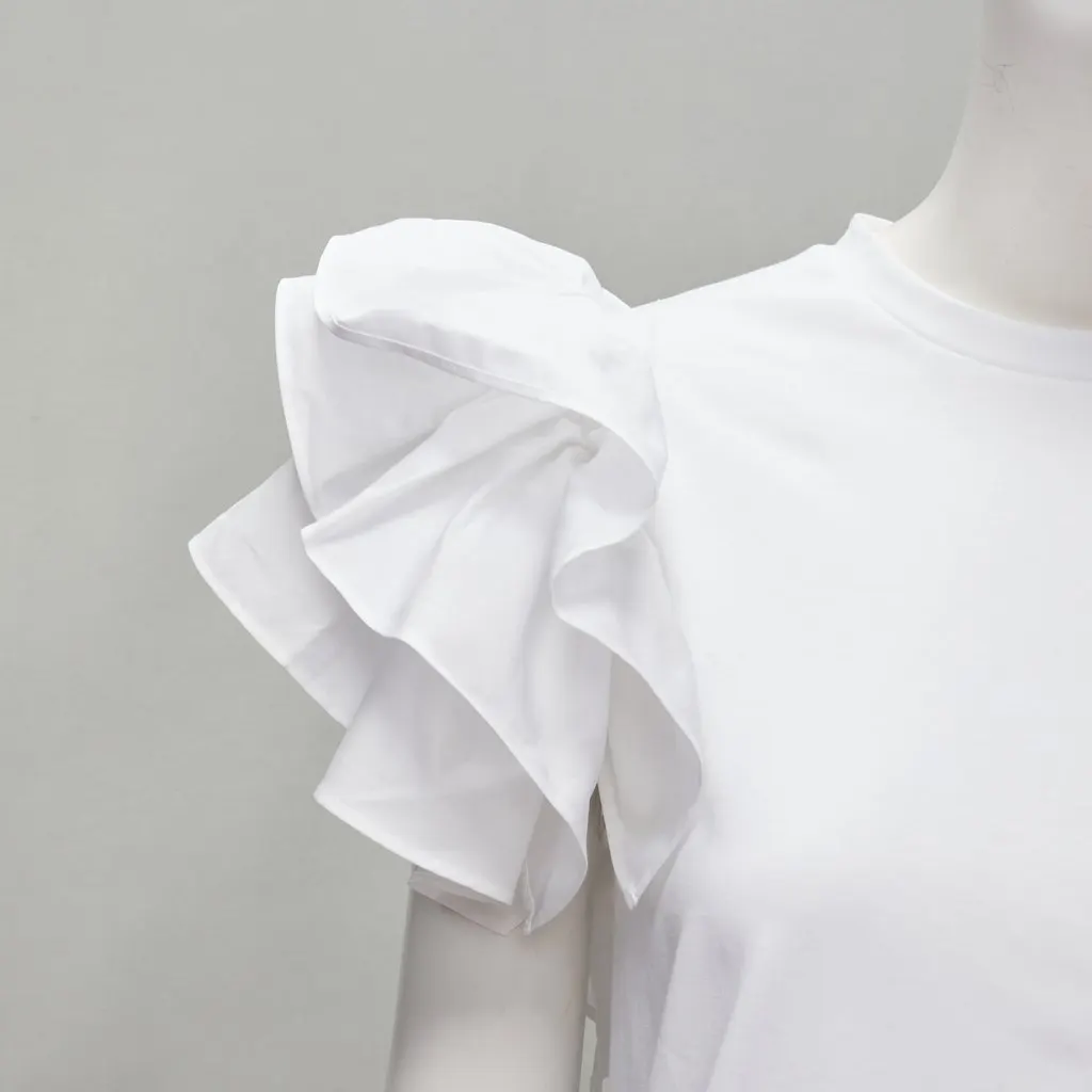 Alexander McQueen Ruffle Sleeve Shirt White Cotton Never worn - Back View