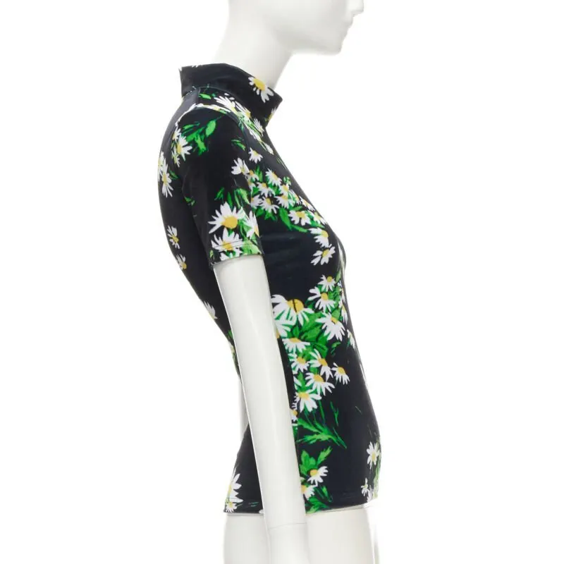 Richard Quinn Floral Velvet Top Black Velvet Never worn - Model View