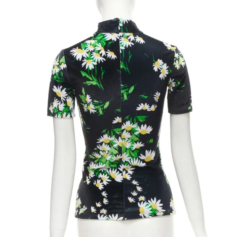 Richard Quinn Floral Velvet Top Black Velvet Never worn - Box View