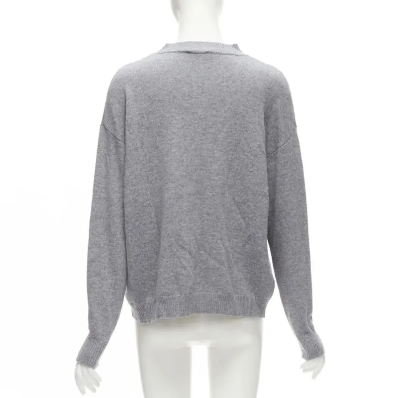 Ermanno Scervino Floral Pullover Top Grey Polyester Never worn - Box View