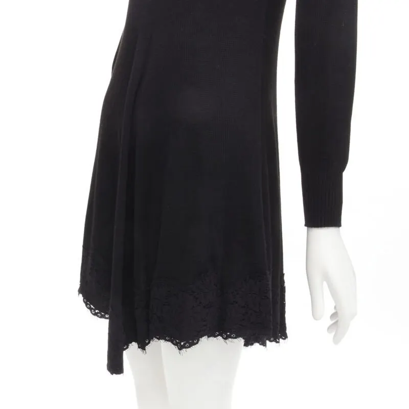 PHILOSOPHY DI LORENZO SERAFINI Black Lace Trim Dress Black Viscose Never worn - Back View