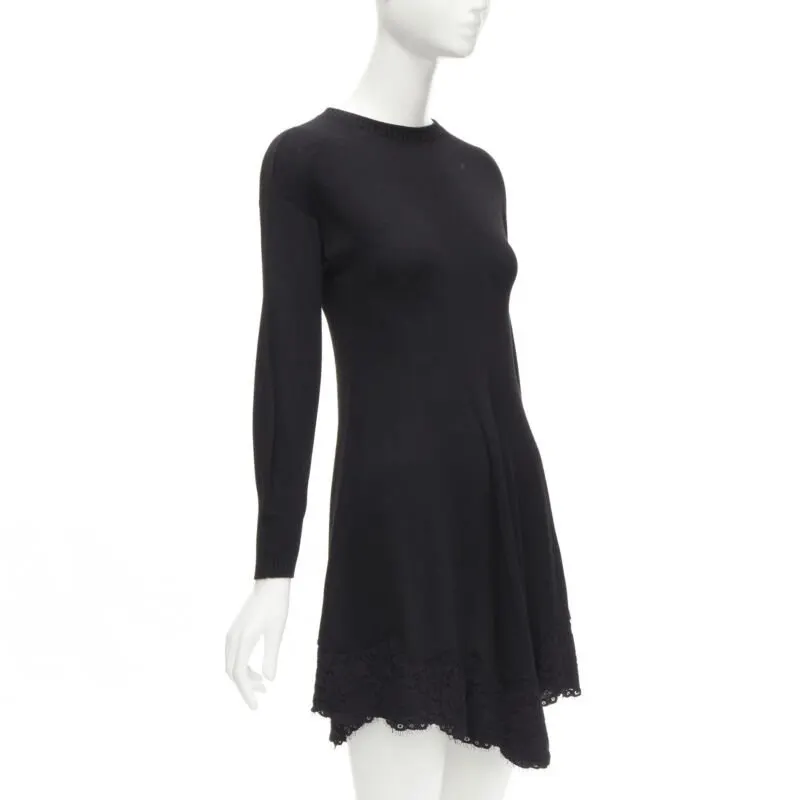 PHILOSOPHY DI LORENZO SERAFINI Black Lace Trim Dress Black Viscose Never worn - Inside View