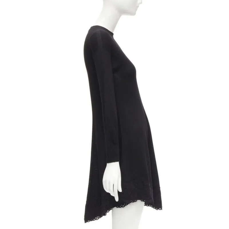 PHILOSOPHY DI LORENZO SERAFINI Black Lace Trim Dress Black Viscose Never worn - Model View
