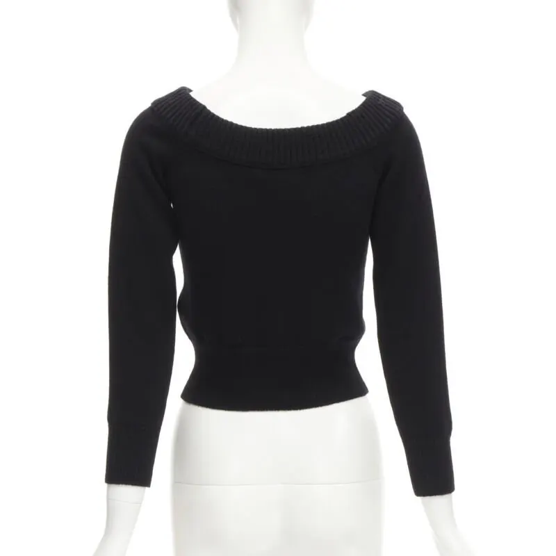 Alexander McQueen Coral Crystal Sweater Black Cashmere Never worn, with tag - Box View