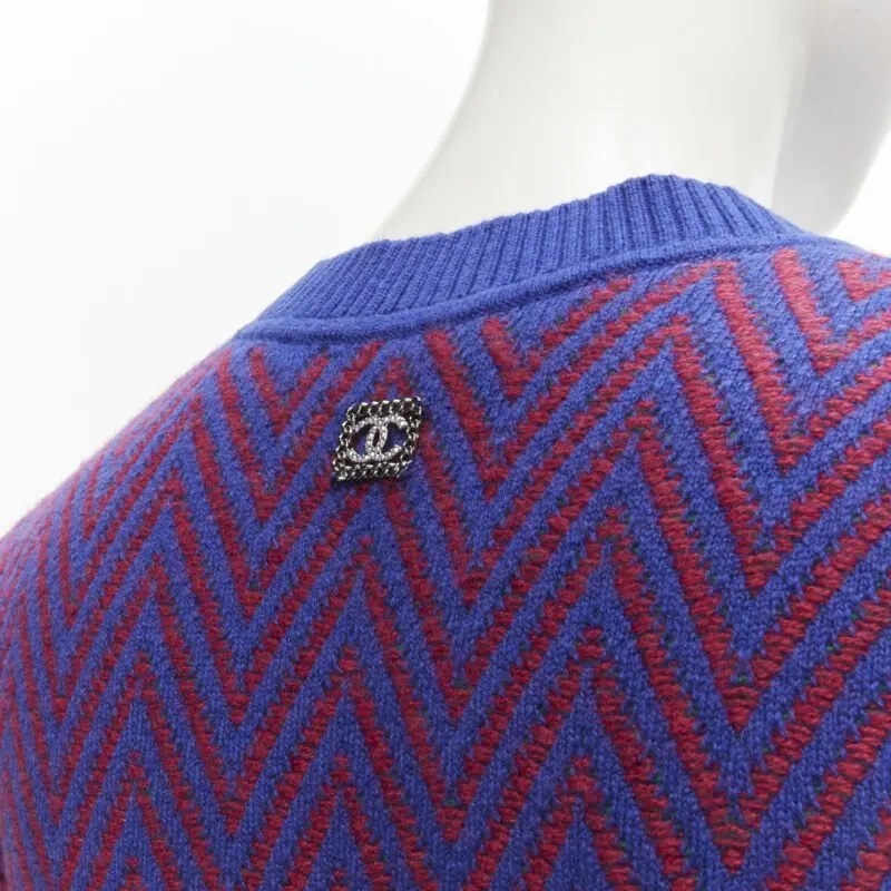 Chanel Chevron Crystal Dress Blue Cashmere Never worn - Back View