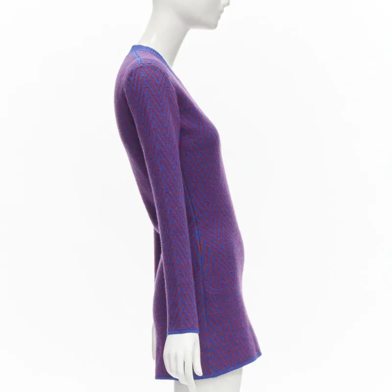 Chanel Chevron Crystal Dress Blue Cashmere Never worn - Model View