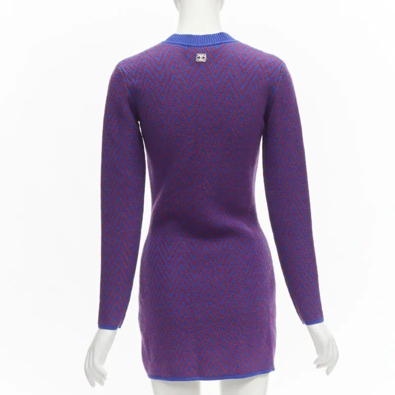 Chanel Chevron Crystal Dress Blue Cashmere Never worn - Box View
